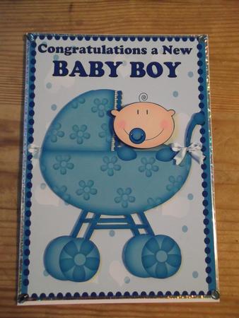 Baby Boy Congratulations Quick Card by Hayley Griffiths