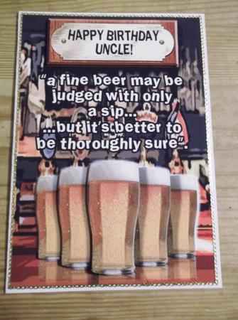 Happy Birthday Uncle Pints of Beer by Hayley Griffiths