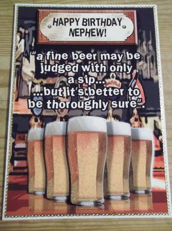 Happy Birthday Nephew Pints of Beer by Hayley Griffiths