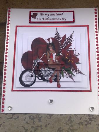 Bike with Bunny Girl Hearts and Red Lillies Pyramid by Hayley Griffiths