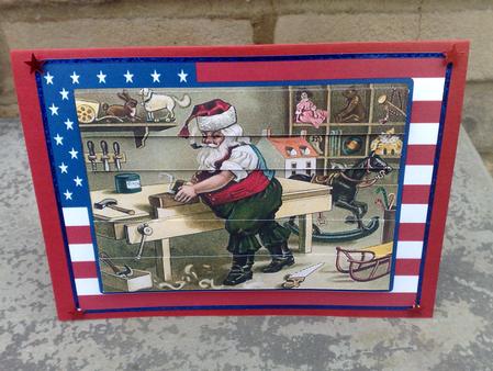 Patriotic Santa Top Bottom Stacker by Hayley Griffiths