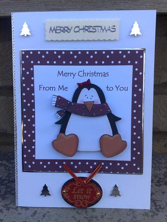 From Me to You - Penguin Card Front + Decoupage by Hayley Griffiths