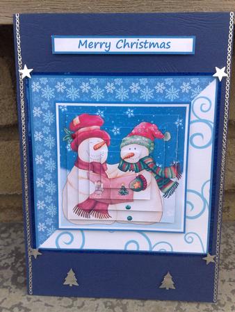 Singing Snowmen Card Front & Pyramage by Hayley Griffiths