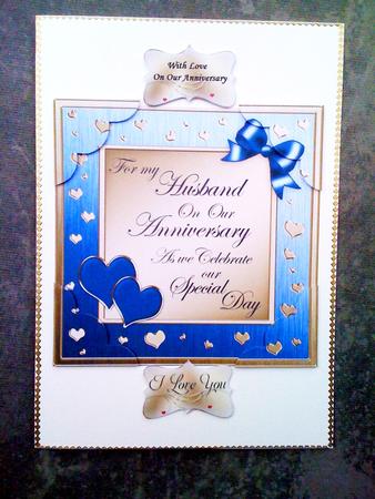 Husband Anniversary 8 x 8 Scalloped Corner Topper by Hayley Griffiths