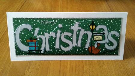 Large Dl Merry Christmas Quick Card 3D Decoupage by Hayley Griffiths