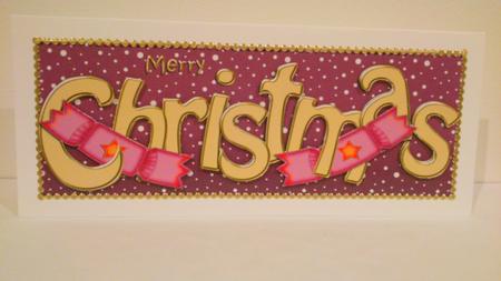Large Dl Merry Christmas Quick Card 3D Decoupage by Hayley Griffiths