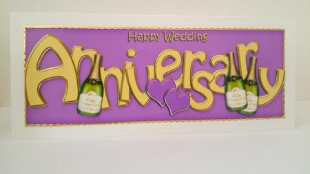 Wedding Anniversary Large Dl Quick Card N 3D Decoupage by Hayley Griffiths