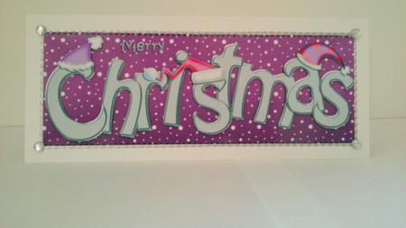 Large Dl Merry Christmas Quick Card 3D Decoupage by Hayley Griffiths