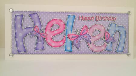Large Dl Birthday Helen Card & 3D Decoupage by Hayley Griffiths