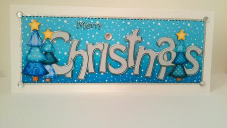 Large Dl Merry Christmas Quick Card 3D Decoupage by Hayley Griffiths
