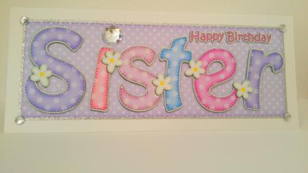 Large Dl Birthday Sister Card & 3D Decoupage by Hayley Griffiths