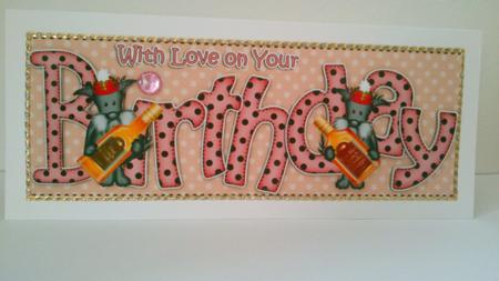 Birthday Large Dl Card N 3D Decoupage by Hayley Griffiths