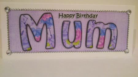 Large Dl Birthday Mum Quick Card N 3D Decoupage by Hayley Griffiths