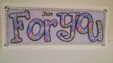Large Dl Just for You Card & 3D Decoupage by Hayley Griffiths