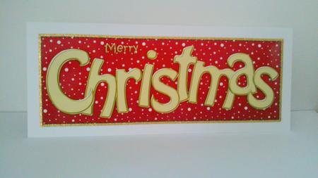 Large Dl Merry Christmas Quick Card 3D Decoupage by Hayley Griffiths