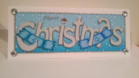 Large Dl Merry Christmas Quick Card 3D Decoupage by Hayley Griffiths