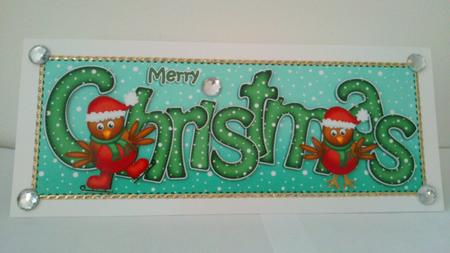Large Dl Merry Christmas Quick Card 3D Decoupage by Hayley Griffiths
