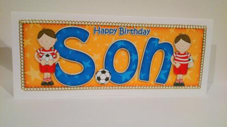 Boyz Birthday Son Large Dl Quick Card 3D Decoupage by Hayley Griffiths