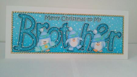 Large Dl Xmas Brother Quick Card 3D Decoupage by Hayley Griffiths