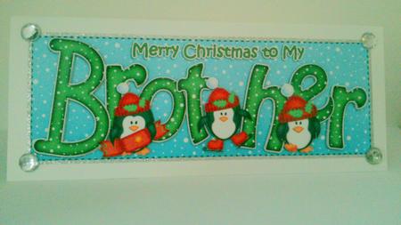 Large Dl Xmas Brother Quick Card 3D Decoupage by Hayley Griffiths