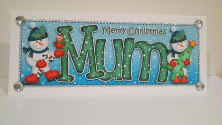 Large Dl Xmas Mum Quick Card 3D Decoupage by Hayley Griffiths