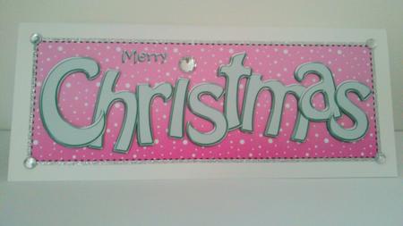 Large Dl Merry Christmas Quick Card 3D Decoupage by Hayley Griffiths