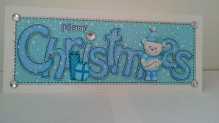 Large Dl Merry Christmas Quick Card 3D Decoupage by Hayley Griffiths