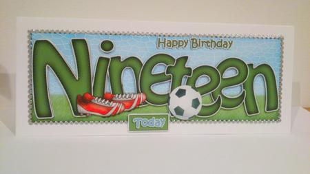 19th Birthday Large Dl Quick Card N 3D Decoupage by Hayley Griffiths