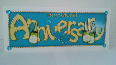 Wedding Anniversary Large Dl Quick Card N 3D Decoupage by Hayley Griffiths
