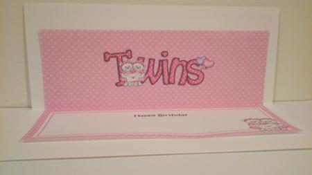Birthday Large Dl Twin Girls Matching Large Dl Insert by Hayley Griffiths