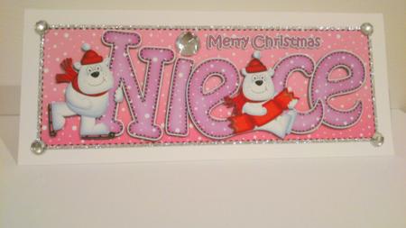Large Dl Christmas Niece 3D Decoupage by Hayley Griffiths