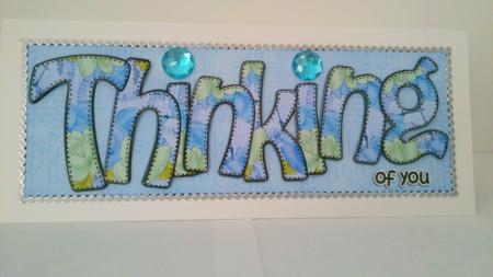 Large Dl Thinking of You Quick Card & 3D Decoupage by Hayley Griffiths