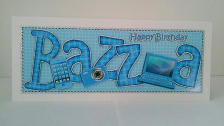 Large Dl Birthday Bazza Quick Card N 3D Decoupage by Hayley Griffiths