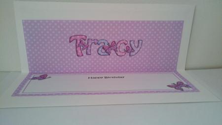 Happy Birthday Tracy Matching Large Dl Insert by Hayley Griffiths
