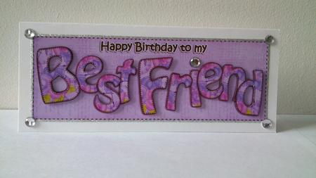 Birthday Best Friend Large Dl Quick Card 3D Decoupage by Hayley Griffiths