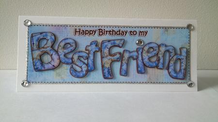 Birthday Best Friend Large Dl Quick Card 3D Decoupage by Hayley Griffiths