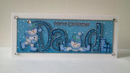 Xmas Large Dl Dad Quick Card N 3D Decoupage by Hayley Griffiths