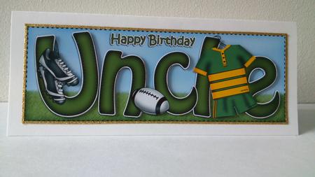 Large Dl Birthday Uncle Card & 3D Decoupage by Hayley Griffiths