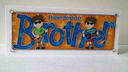 Birthday Brother Large Dl Card N 3D Decoupage by Hayley Griffiths