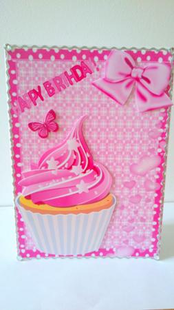 Lovely Pink Happy Birthday Cupcake by Hayley Griffiths