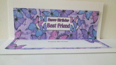 Birthday Best Friend Butterflies Large Dl Matching Insert by Hayley Griffiths