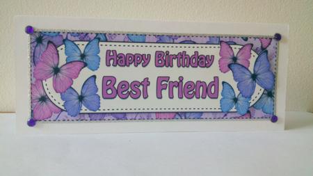 Large Dl Birthday Best Friend Butterflies Card & 3D De by Hayley Griffiths