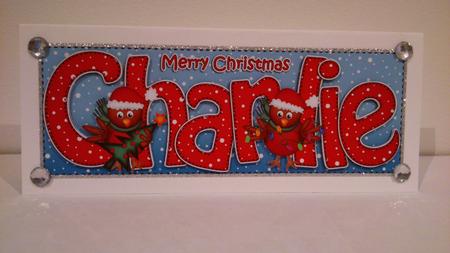 Xmas Large Dl Charlie Quick Card N 3D Decoupage by Hayley Griffiths