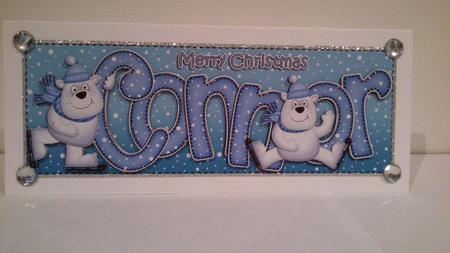 Xmas Large Dl Connor Quick Card N 3D Decoupage by Hayley Griffiths