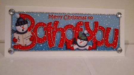 Large Dl Xmas Both of You Quick Card 3D Decoupage by Hayley Griffiths