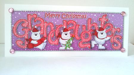 Large Dl Xmas Granddaughters Polar Bears 3D Decoupage by Hayley Griffiths