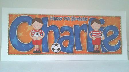 Boyz 7th Birthday Charlie Large Dl Quick Card 3D Decoupage by Hayley Griffiths