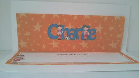 Boyz 7th Birthday Charlie Large Dl Matching Large Dl Insert by Hayley Griffiths