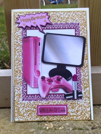 Pink & Glitz, with a Bit of Sparkle Girls Games Topper by Hayley Griffiths
