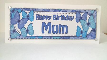 Large Dl Birthday Mum Butterflies Card & 3D Decoupage by Hayley Griffiths